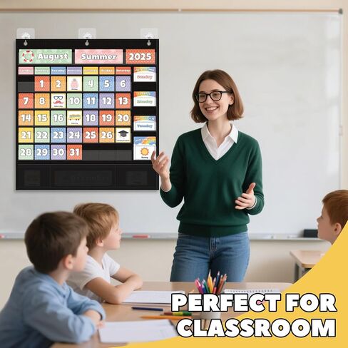 All-in-One Calendar Weather Pocket Chart - Interactive Preschool Learning Board for Morning Meeting Circle Time, with Seasons Months Days Weather Cards (Homeschool/Daycare) in Saudi Arabia