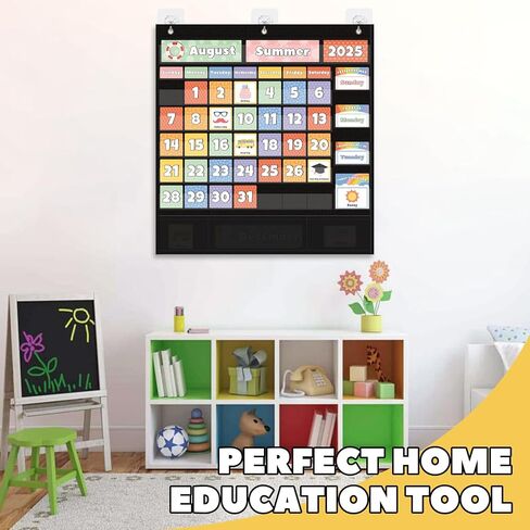 All-in-One Calendar Weather Pocket Chart - Interactive Preschool Learning Board for Morning Meeting Circle Time, with Seasons Months Days Weather Cards (Homeschool/Daycare) in Saudi Arabia