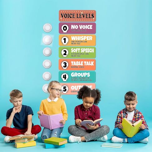 6PCS School Push Lights Level Level Poster ملصق للصفوف الفصول الصوتية الصوتية الصوتية. in Saudi Arabia