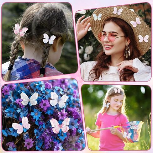 60 Pcs Butterflies for Crafts, 10 Styles Organza Butterfly Colorful 2-Layers Appliques 3D Lace Butterfly for Clothes Sewing Supplies Wedding Bride Dress Clothes Jeans Hat Backpacks in Saudi Arabia