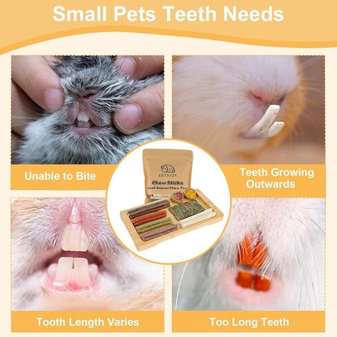 65PCS Rabbit Bunny Guinea Pig Chew Toys Treats, Chinchilla Hamster Chews Toys for Teeth, Timothy Hay Chips Treats Sticks for Rabbit Guinea Pig Chinchilla Hamster Rat in Saudi Arabia