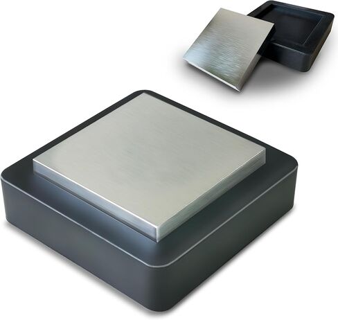 HimaPro 3" Chrome-Plated Steel Bench Block Flat Square Anvil with 4" Rubber Block-A Great Tool for Jewelry Making, Metal Stamping, and DIY Jobs in Saudi Arabia