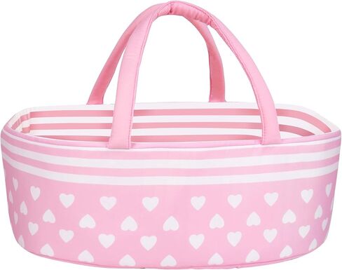 Aori Reborn Baby Baby Dolls Bassinet - دمية قابلة للطي سرير سرير سرير ناعم ملحقات حامل دمية مع مقبض من 17 إلى 22 بوصة in Kuwait