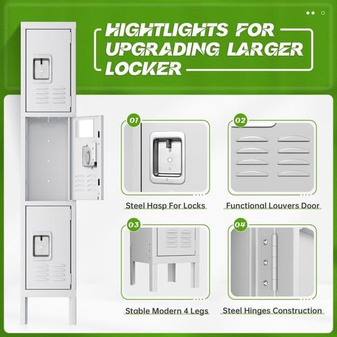 Pataku Lockers for Employees, Grey Lockers with Lockable Doors, Sports Locker with 5 Doors, Metal Locker for Office, 5 Tier Storage Locker Cabinet for Bedroom, Gym, School, Home in Saudi Arabia