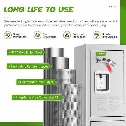 Pataku Lockers for Employees, Grey Lockers with Lockable Doors, Sports Locker with 5 Doors, Metal Locker for Office, 5 Tier Storage Locker Cabinet for Bedroom, Gym, School, Home in Saudi Arabia