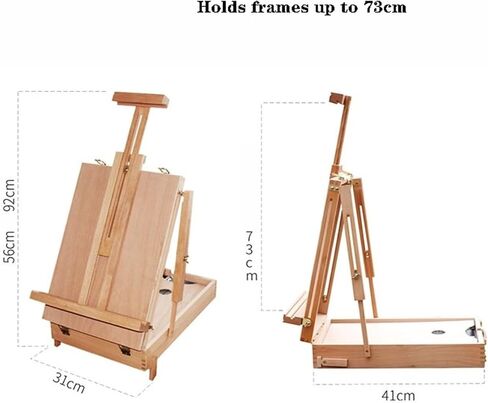 Tabletop Easel Adjustable Portable Wood Sketchbox for Painting Folded Height: 56-92cm for Art Supplies Painters Adult Student Artist Beginner in Saudi Arabia