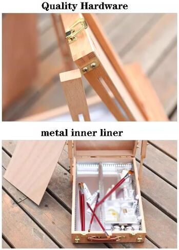 Tabletop Easel Adjustable Portable Wood Sketchbox for Painting Folded Height: 56-92cm for Art Supplies Painters Adult Student Artist Beginner in Saudi Arabia