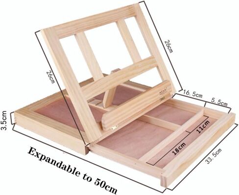 Desktop Drawing Easel Wood Tabletop Easel Storage Box Four-Position Adjustment Folding Sketching Board Store Organize Art Paint Markers in Saudi Arabia