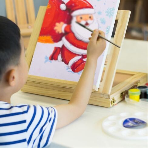 Desktop Drawing Easel Wood Tabletop Easel Storage Box Four-Position Adjustment Folding Sketching Board Store Organize Art Paint Markers in Saudi Arabia