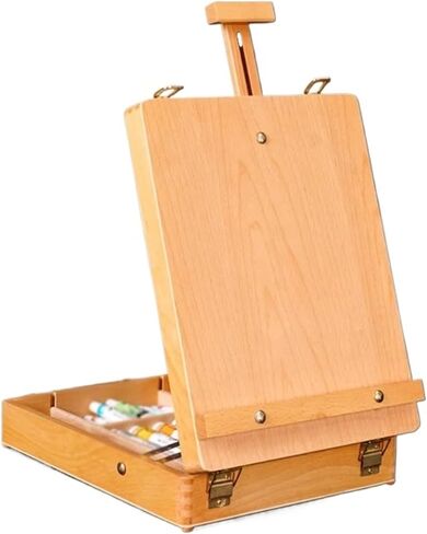 Adjustable Tabletop Easel Storage Box Portable Wooden Artist Desktop Storage Case Painting Easel Box for Student Beginners Artists in Saudi Arabia