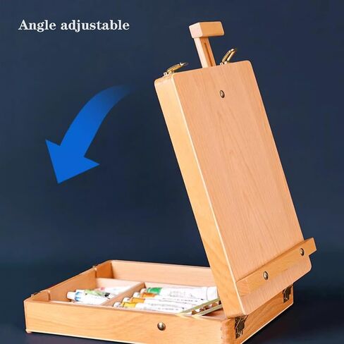 Adjustable Tabletop Easel Storage Box Portable Wooden Artist Desktop Storage Case Painting Easel Box for Student Beginners Artists in Saudi Arabia