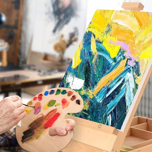 Adjustable Tabletop Easel Storage Box Portable Wooden Artist Desktop Storage Case Painting Easel Box for Student Beginners Artists in Saudi Arabia