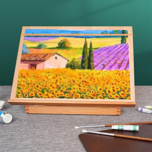 Beechwood Tabletop Easel Storage Box 4-Speed Adjustment Painting & Display Table Easel Stand Portable for Beginners Artists in Saudi Arabia