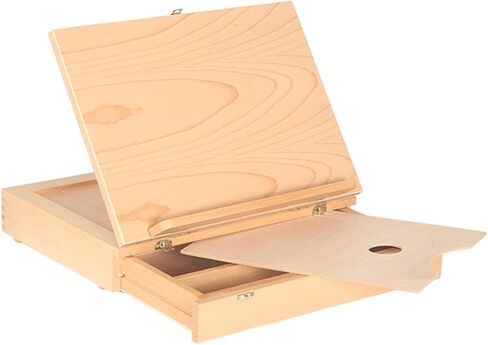 Folding Sketching Board Wood Tabletop Easel Storage Box Adjustable Desktop Drawing Easel for Beginners and Professionals in Saudi Arabia