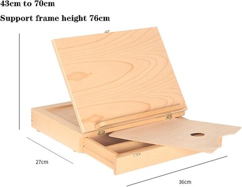 Folding Sketching Board Wood Tabletop Easel Storage Box Adjustable Desktop Drawing Easel for Beginners and Professionals in Saudi Arabia