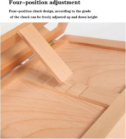 Folding Sketching Board Wood Tabletop Easel Storage Box Adjustable Desktop Drawing Easel for Beginners and Professionals in Saudi Arabia