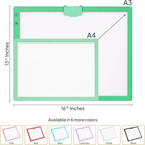 iVyne Rechargeable A3 Light Pad for Diamond Painting - LED Light Board for Weeding & Tracing - Diamond Art Light Pad - Ultra-Thin & Portable - Perfect for Artists & Crafters - Green in Kuwait