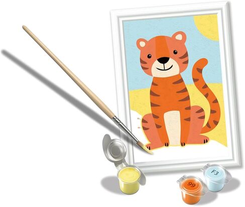 Ravensburger - Wild Tiger Crart Paint by Numbers Kit | المرح والفنون السهل DIY للأطفال الذين يبلغون من العمر 7 سنوات | فكرة هدية إبداعية لأعياد الميلاد والأعياد in Kuwait
