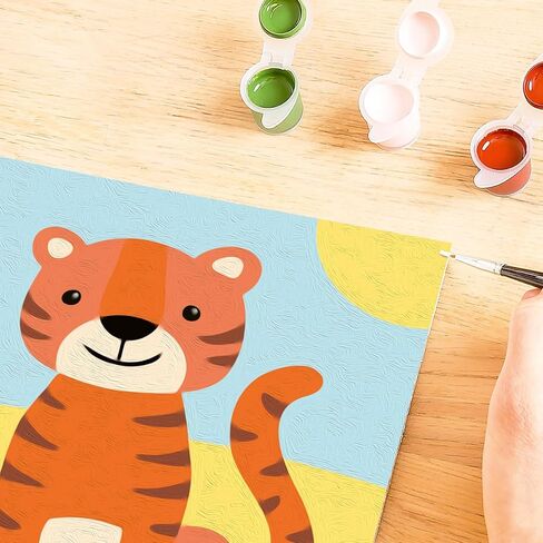 Ravensburger - Wild Tiger Crart Paint by Numbers Kit | المرح والفنون السهل DIY للأطفال الذين يبلغون من العمر 7 سنوات | فكرة هدية إبداعية لأعياد الميلاد والأعياد in Kuwait