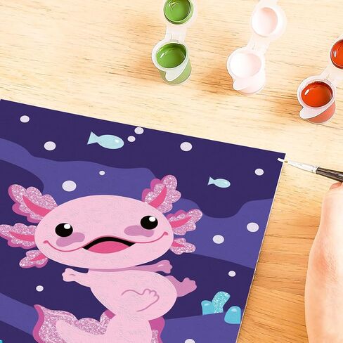 Ravensburger - Axolotl Crart Paint by Numbers Kit | المرح والفنون السهل DIY للأطفال الذين يبلغون من العمر 7 سنوات | فكرة هدية إبداعية لأعياد الميلاد والأعياد in Kuwait