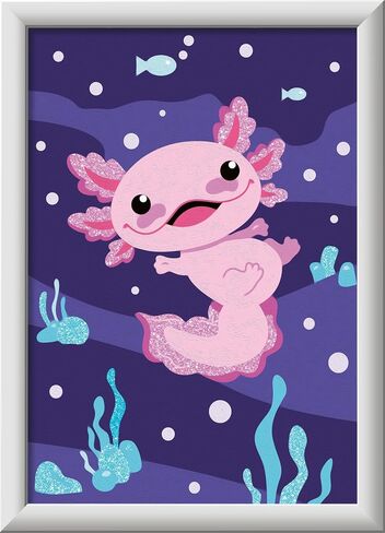 Ravensburger - Axolotl Crart Paint by Numbers Kit | المرح والفنون السهل DIY للأطفال الذين يبلغون من العمر 7 سنوات | فكرة هدية إبداعية لأعياد الميلاد والأعياد in Kuwait
