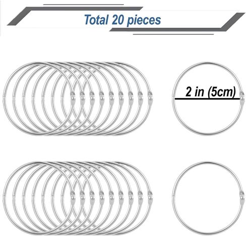 1 Inch 50 Pack Loose Leaf Binder Rings Metal Rings for Crafts Book Rings for Index Cards, Key Rings & School/Office Supplies in Kuwait