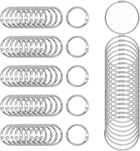 1 Inch 50 Pack Loose Leaf Binder Rings Metal Rings for Crafts Book Rings for Index Cards, Key Rings & School/Office Supplies in Kuwait