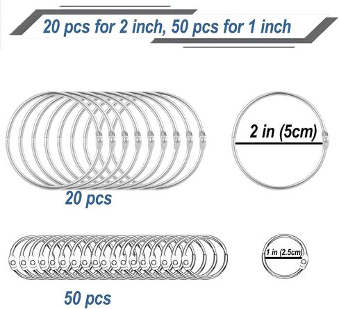 1 Inch 50 Pack Loose Leaf Binder Rings Metal Rings for Crafts Book Rings for Index Cards, Key Rings & School/Office Supplies in Kuwait