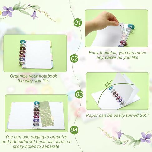 أقراص ملزمة للكتاب البلاستيكي Uxcell ، 11pcs 35mm Discbound Discbound Discbound Discs Ring Ring for Diy Notebooks Planner ، Silver in Saudi Arabia