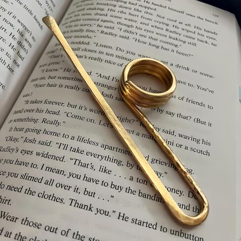Upgrade Book Holder Ring Bookmark Metal Thumb Book Page Holder,Finger Ring Book Opener Holder for Book Lovers Reading Women, Men, Light Weight Book Opener Tool (Gold) in Saudi Arabia