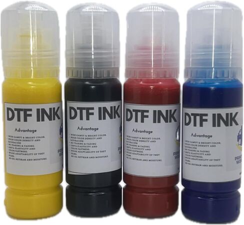استبدال حبر DTF لفيلم DTF ، إعادة ملء حبر نقل الحبر DTF خالية من الرواسب للطابعات ET-2400 ET-2800 ET-2803 ET-2850 ET-4800 ET-4700 (70ML × 4 ، CMYK) جديد مختوم in Kuwait