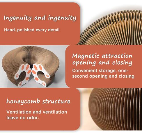 Kitty Kurlz Cat Scratfer Board ، لعبة Kitty Curlz Cat ، مصنوعة من الورق المقوى القابل لإعادة التدوير ، مقاومة للخدش ومقاومة للتآكل ، قابلة للطي in Saudi Arabia