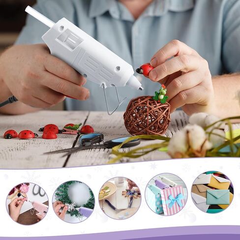 8 Pieces Mini Glue Gun for Class Project, Macaron Color Hot Melt Gun with 40 Glue Sticks, Low Temp Glue Gun with Burn Protection for Kids School DIY Arts Project Home Quick Repairs, 20 W in Saudi Arabia