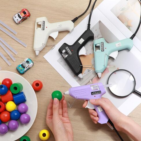 8 Pieces Mini Glue Gun for Class Project, Macaron Color Hot Melt Gun with 40 Glue Sticks, Low Temp Glue Gun with Burn Protection for Kids School DIY Arts Project Home Quick Repairs, 20 W in Saudi Arabia