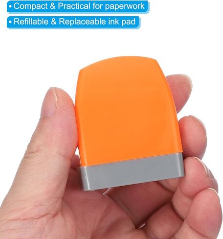 PATIKIL Invoiced Notice Stamp Self Inking, Red Ink Office Stamps Pre Inked Message Stamp Refillable Business Stamp, Orange in Saudi Arabia