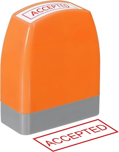 PATIKIL Invoiced Notice Stamp Self Inking, Red Ink Office Stamps Pre Inked Message Stamp Refillable Business Stamp, Orange in Saudi Arabia