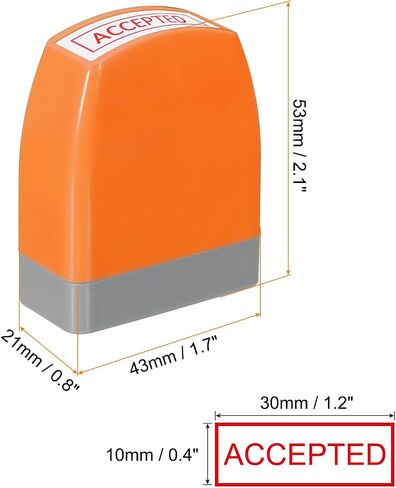 PATIKIL Invoiced Notice Stamp Self Inking, Red Ink Office Stamps Pre Inked Message Stamp Refillable Business Stamp, Orange in Saudi Arabia