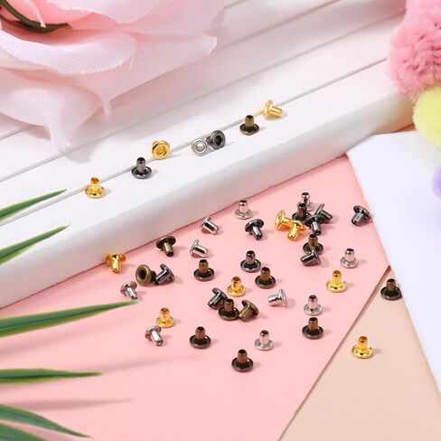 400 Pcs Tiny Eyelet and Grommets Kit 4 Colors 1.5mm Hole Self Backing Eyelet Metal Mini Eyelets for DIY Crafting Bead Cores Clothes Leather Canvas in Kuwait