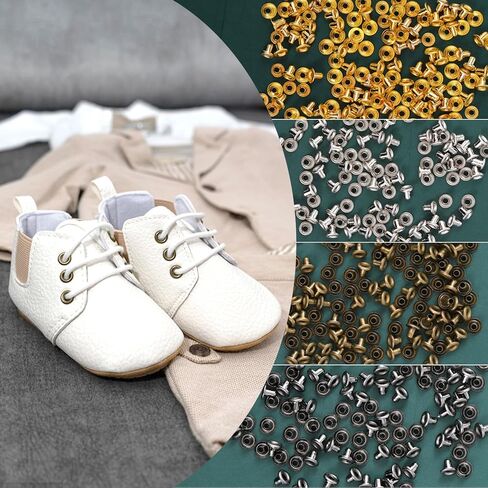 400 Pcs Tiny Eyelet and Grommets Kit 4 Colors 1.5mm Hole Self Backing Eyelet Metal Mini Eyelets for DIY Crafting Bead Cores Clothes Leather Canvas in Kuwait