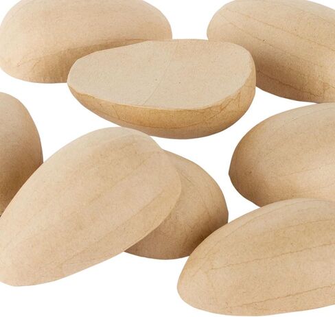 Pack of 12 Paper Mache Half Eggs by Factory Direct Craft - DIY Unfinished Blank Papier Mâché Split Easter Eggs Pre-Made Ready to Paint and Decorate (Size: 4-3/4 Inches H) in Saudi Arabia
