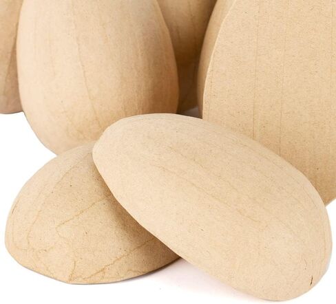 Pack of 12 Paper Mache Half Eggs by Factory Direct Craft - DIY Unfinished Blank Papier Mâché Split Easter Eggs Pre-Made Ready to Paint and Decorate (Size: 4-3/4 Inches H) in Saudi Arabia
