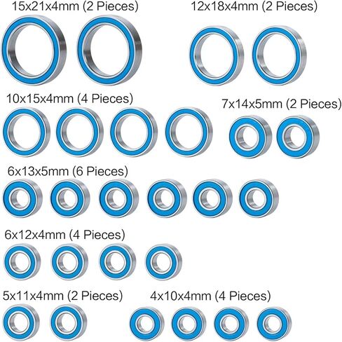 Compatible with Traxxas for TRX-4 1/10 RC Crawler Car Upgrade Parts Accessories 26PCS Rubber Sealed Ball Bearing Kit RC Car Accessories in Saudi Arabia