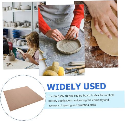 Housoutil Wooden Clay Drying Board Fiberboard for Pottery and Ceramic Art Square Clay Wedging Board for Studio and Outdoor Activities 30cm in Saudi Arabia