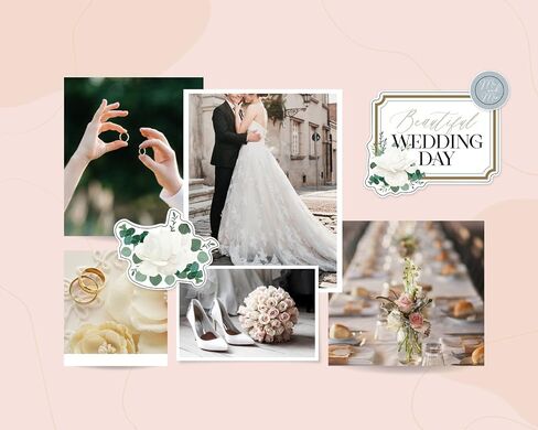 Wedding Scrapbook Supplies - Wedding Ephemera Pack with 34 Frames & Tags Die Cuts, Cute Chipboard Accents Sheet for Card Making, Invitations, DIY Craft - Total 2 Items in Saudi Arabia