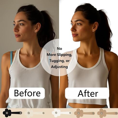 Bra Strap Holders for Slipping, Bra Clips to Hide Straps, Adjustable Bra Strap Clip Holder Set – 2/6/8 Pack for Bras and Tops – Black, Beige, White in Saudi Arabia