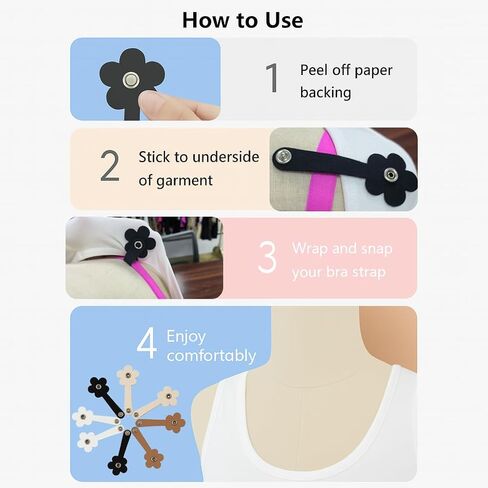 Bra Strap Holders for Slipping, Bra Clips to Hide Straps, Adjustable Bra Strap Clip Holder Set – 2/6/8 Pack for Bras and Tops – Black, Beige, White in Saudi Arabia