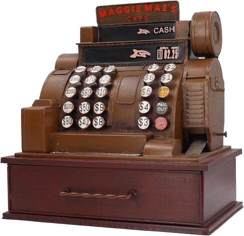 Retro Cash Register Model, Old Style Vintage Cash Register Multifunctional for Home in Saudi Arabia