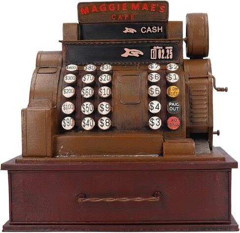 Retro Cash Register Model, Old Style Vintage Cash Register Multifunctional for Home in Saudi Arabia