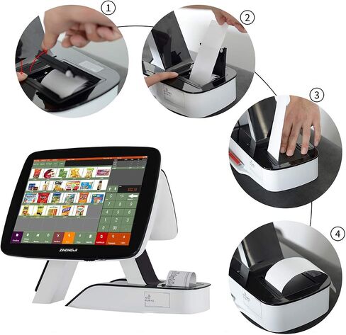 (Ship from USA) Cash Register with Built-in Thermal Printer Point of Sale System Touch Screen Retailer POS Software SET04 in Saudi Arabia