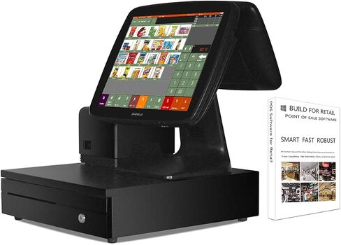 (Ship from USA) Cash Register with Built-in Thermal Printer Point of Sale System Touch Screen Retailer POS Software SET04 in Saudi Arabia